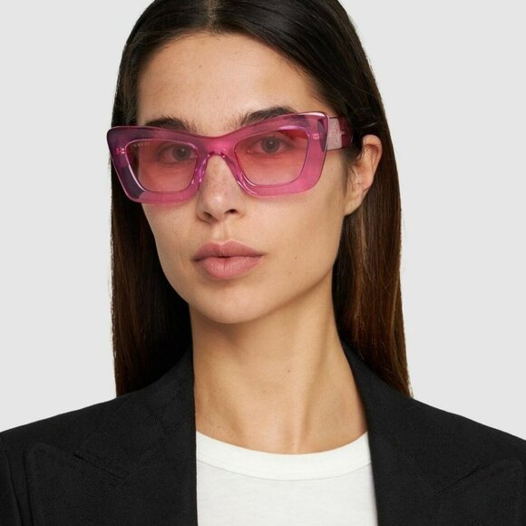 Gucci Women BRAND NEW Sunglasses Pink Gradient Violet Butterfly  GG1552S 003 - Picture 1 of 11